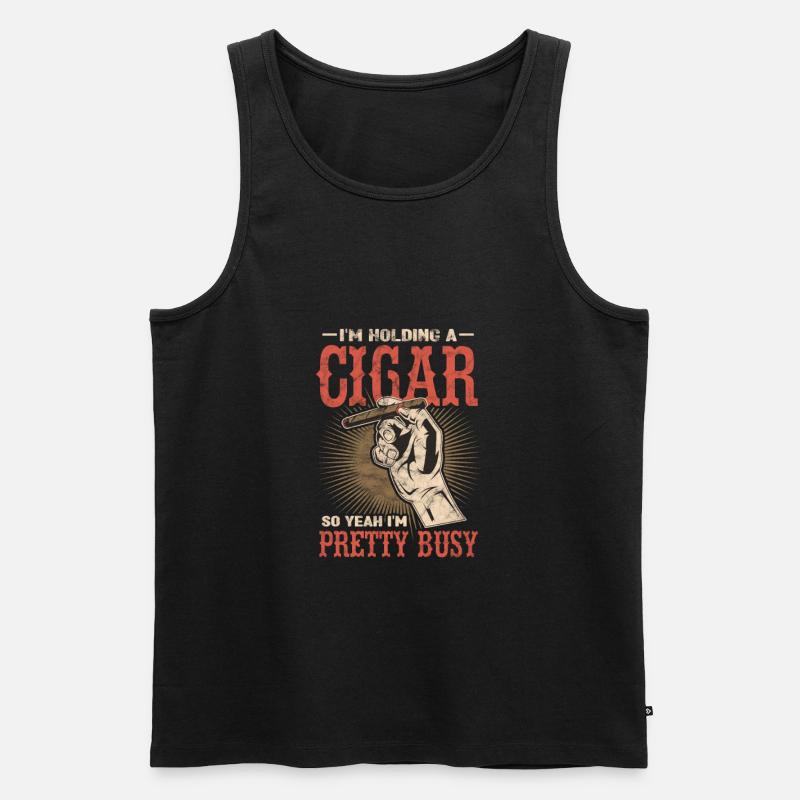 Zigarre - Männer Premium Bio Tank Top - Schwarz