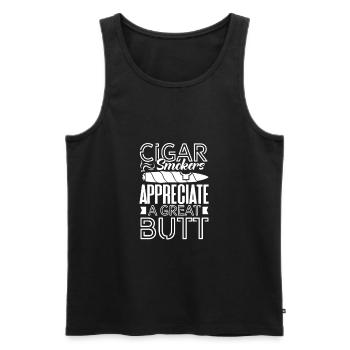 Zigarre Rauchen Raucher Tabak Zigarren Geschenk - Männer Premium Bio Tank Top - Schwarz - Vorne - Michal (187cm)