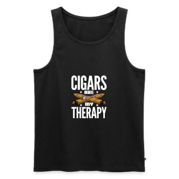 Cigare Fumeur Tabac Cigare Cadeau - Débardeur bio Premium Homme - noir - Devant - AI Model Male 178 light (178cm)