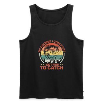 Angler - Men's Premium Organic Tank Top - black - Front - Michal (187cm)