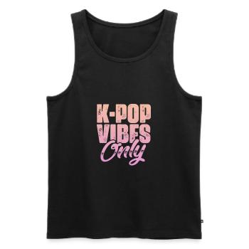 K-Pop - Männer Premium Bio Tank Top - Schwarz - Vorne - AI Model Male 178 light (178cm)