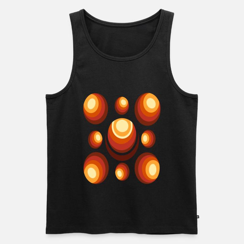 Halbmond Retro Kreismuster - Männer Premium Bio Tank Top - Schwarz
