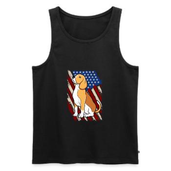 Beagle USA Dog America Dog Dog Race Cadeau - Débardeur bio Premium Homme - noir - Devant - Michal (187cm)