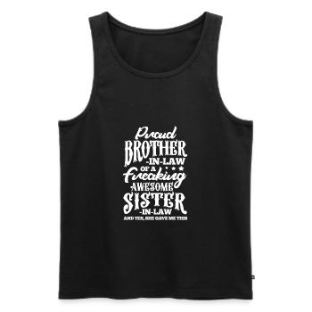 Big Brother Sibling Sister Gift - Men's Premium Organic Tank Top - black - Front - Michal (187cm)