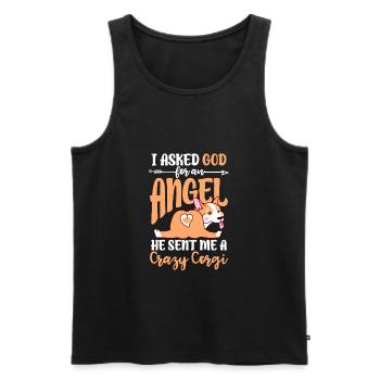 Corgi - Men's Premium Organic Tank Top - black - Front - AI Model Male 178 light (178cm)
