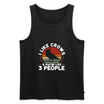 Raven Crow Bird Crow Birds Nature Crow GEschenk - Men's Premium Organic Tank Top - black - Front - AI Model Male 178 light (178cm)