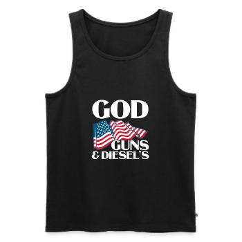 Diesel Amerika USA Auto Tuning Benzin Geschenk - Männer Premium Bio Tank Top - Schwarz - Vorne - AI Model Male 178 light (178cm)