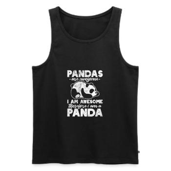 Panda - Débardeur bio Premium Homme - noir - Devant - Michal (187cm)