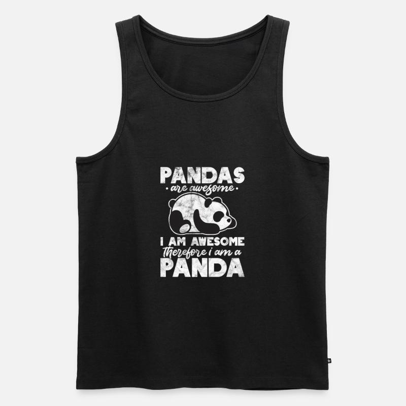 Panda - Männer Premium Bio Tank Top - Schwarz