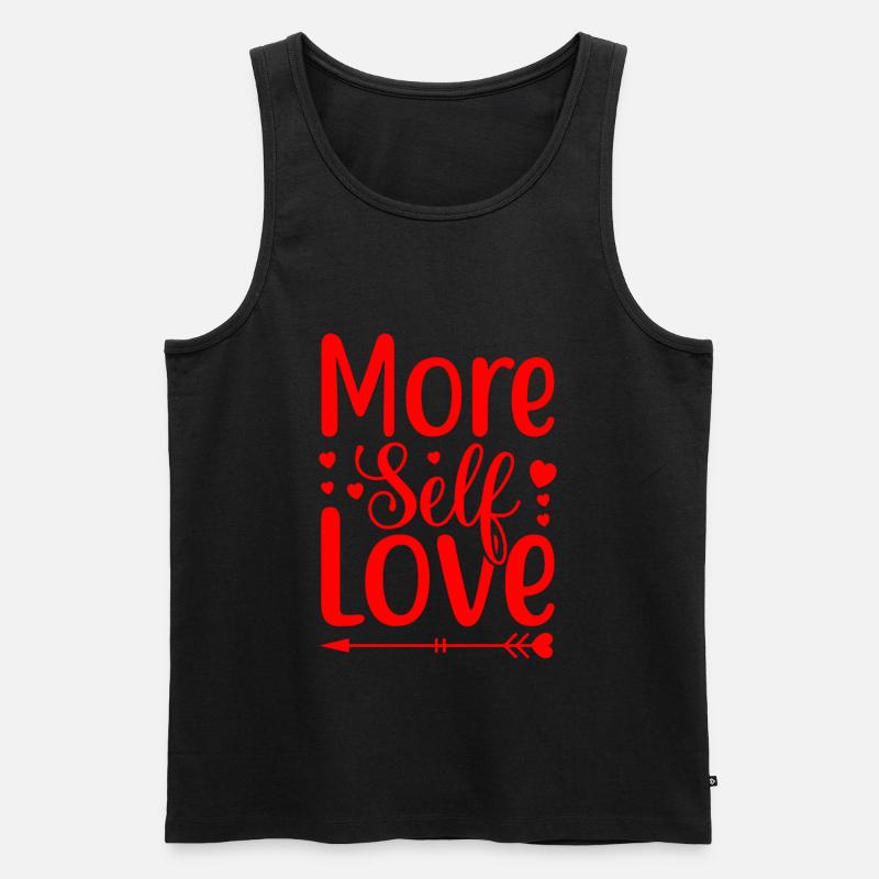 More Self Love - Männer Premium Bio Tank Top - Schwarz