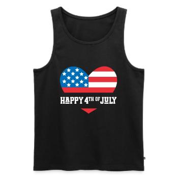 Frohen 4. Juli - Männer Premium Bio Tank Top - Schwarz - Vorne - Michal (187cm)