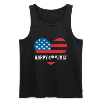 Frohen 4. Juli - Männer Premium Bio Tank Top - Schwarz - Vorne - Michal (187cm)