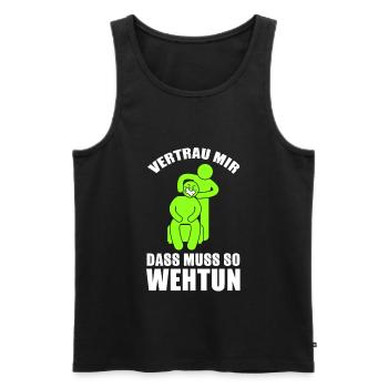 Physiotherapeut Spruch Lustig Physio - Männer Premium Bio Tank Top - Schwarz - Vorne - Michal (187cm)