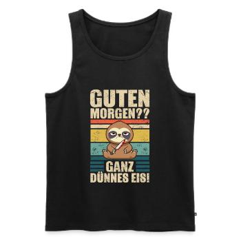 Good morning Very thin ice sloth - Men's Premium Organic Tank Top - black - Front - AI Model Male 178 light (178cm)