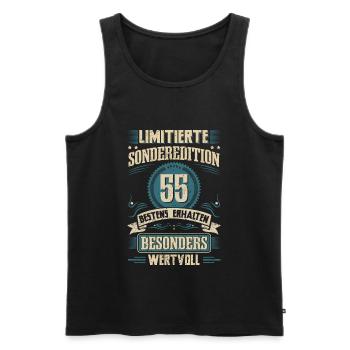 55th birthday born in 1967 Fifty-five - Men's Premium Organic Tank Top - black - Front - AI Model Male 178 light (178cm)