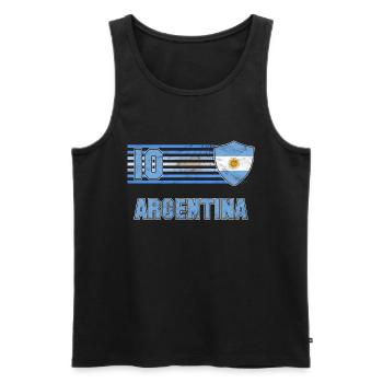 Argentinien Fußball Mannschaft - Männer Premium Bio Tank Top - Schwarz - Vorne - AI Model Male 178 light (178cm)