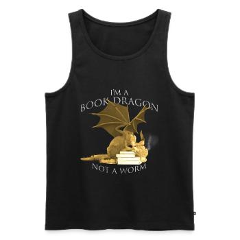 I'm A Book Dragon Not A Worm Bookworm Dragon - Men's Premium Organic Tank Top - black - Front - Michal (187cm)