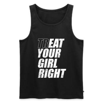 Treat & Eat Your Girl Right / Sex for Valentine's Day - Men's Premium Organic Tank Top - black - Front - Michal (187cm)