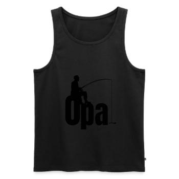 Angeln Fischen Opa Großvater Geschenk Angler - Männer Premium Bio Tank Top - Schwarz - Vorne - Michal (187cm)