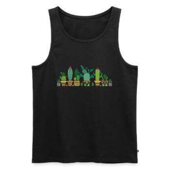 Cactus cactus cactus cactus cactus plants - Men's Premium Organic Tank Top - black - Front - AI Model Male 178 light (178cm)
