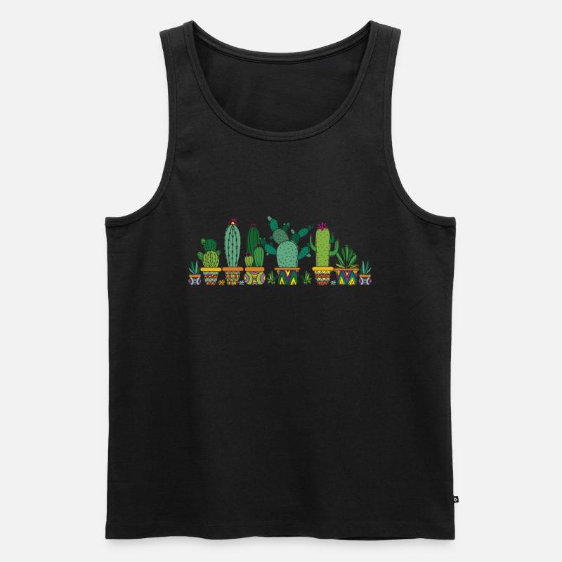 Cactus Cactus Cactus Cactus Plantes - Débardeur bio Premium Homme - noir