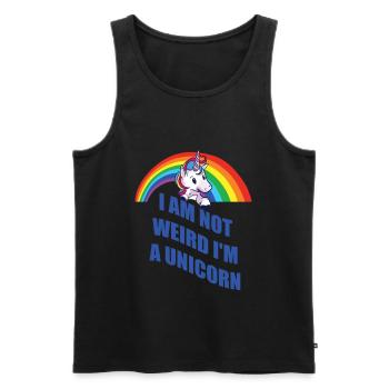 Unicorn Unicorn NOT WEIRD Shirt Gift - Débardeur bio Premium Homme - noir - Devant - AI Model Male 178 light (178cm)