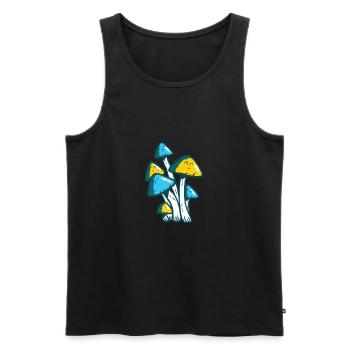 Pilz PSY Pilze Psytrance Psychedelic Techno Musik - Männer Premium Bio Tank Top - Schwarz - Vorne - AI Model Male 178 light (178cm)