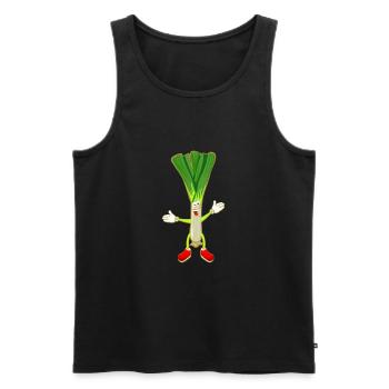 Leek chives vegetables leek leek graphic - Men's Premium Organic Tank Top - black - Front - AI Model Male 178 light (178cm)