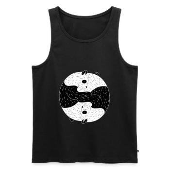 Ying Yang Yin Panda Bear Yoga Meditation Gift - Men's Premium Organic Tank Top - black - Front - AI Model Male 178 light (178cm)