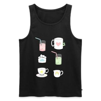 Fika Gear - Men's Premium Organic Tank Top - black - Front - AI Model Male 178 light (178cm)