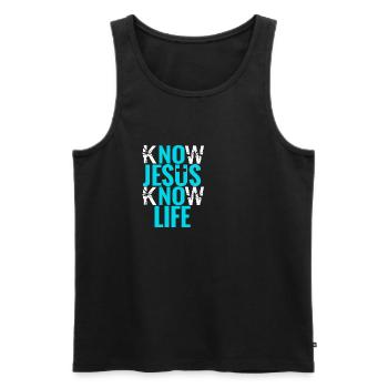 Jesus Christus - Männer Premium Bio Tank Top - Schwarz - Vorne - Michal (187cm)