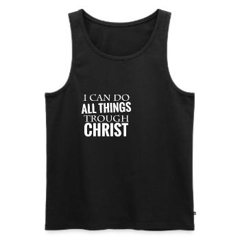 bible verse Christ - Men's Premium Organic Tank Top - black - Front - AI Model Male 178 light (178cm)
