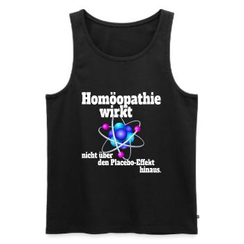 Homöopathie Wirkt Nicht Über Placeboeffekt Hinaus - Männer Premium Bio Tank Top - Schwarz - Vorne - Michal (187cm)