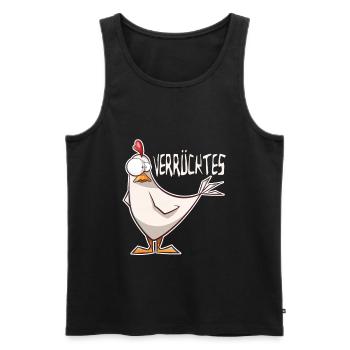 Crazy Chicken Funny Chicken Farmer Crazy Gift - Men's Premium Organic Tank Top - black - Front - AI Model Male 178 light (178cm)