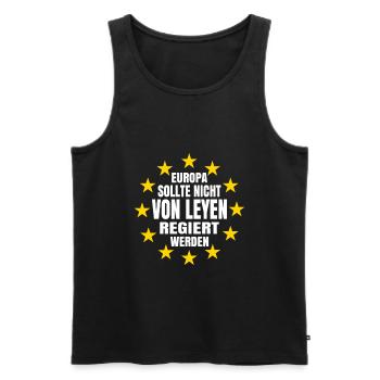 Europa Nicht Den Leyen Überlassen Politik Satire - Männer Premium Bio Tank Top - Schwarz - Vorne - AI Model Male 178 light (178cm)