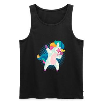 Dabbing Einhorn Dabben Dab Tanzen Lustig Geschenk - Männer Premium Bio Tank Top - Schwarz - Vorne - AI Model Male 178 light (178cm)