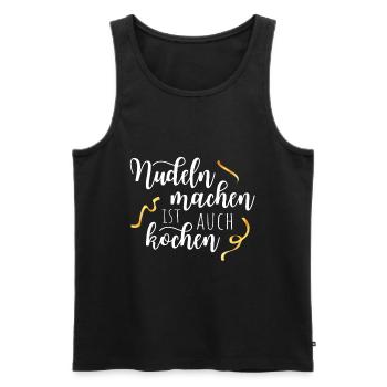 Nudeln Machen Ist Auch Kochen Pasta Spaghetti Fan - Männer Premium Bio Tank Top - Schwarz - Vorne - Michal (187cm)