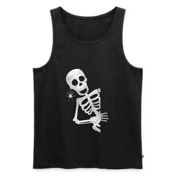 Skeleton with Spider Halloween Costume - Men's Premium Organic Tank Top - black - Front - AI Model Male 178 light (178cm)