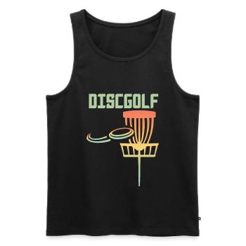 Frisbee Disc Golf Design graphique pour Frisbee Player - Débardeur bio Premium Homme - noir - Devant - AI Model Male 178 light (178cm)