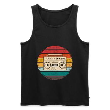 Enregistreurs de cassettes dans les années 80 - Débardeur bio Premium Homme - noir - Devant - Michal (187cm)