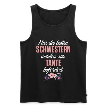 Beste Schwester zur Tante befördert Geschenk - Männer Premium Bio Tank Top - Schwarz - Vorne - Michal (187cm)
