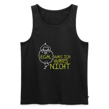 Egal was, ich wars nicht lustiges Schaf Yoga Baum - Männer Premium Bio Tank Top - Schwarz - Vorne - Michal (187cm)