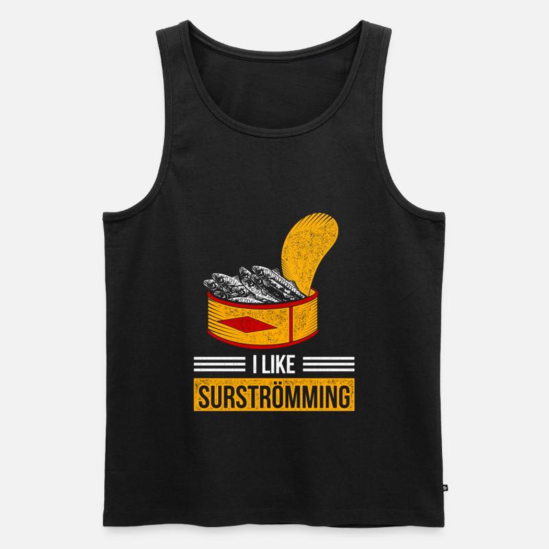 Lustiges Surströmming Design - Männer Premium Bio Tank Top - Schwarz
