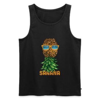 Ananas auf dem Kopf - Männer Premium Bio Tank Top - Schwarz - Vorne - AI Model Male 178 light (178cm)