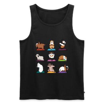 Yoga méditation cochon d'Inde Yogi Namaste cadeau - Débardeur bio Premium Homme - noir - Devant - AI Model Male 178 light (178cm)