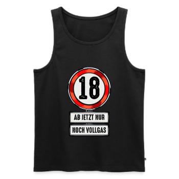 18 Jahre Lustiges Schild 18. Geburtstag Geschenk - Männer Premium Bio Tank Top - Schwarz - Vorne - Michal (187cm)