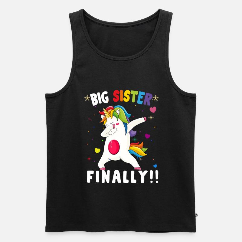 GROSSE SCHWESTER ENDLICH - Männer Premium Bio Tank Top - Schwarz