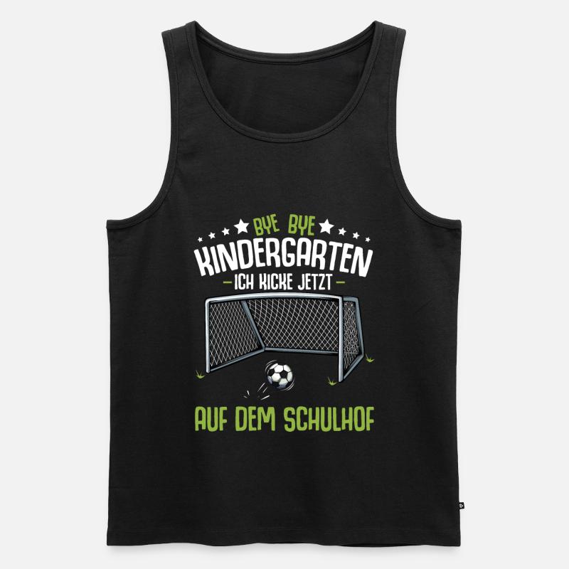 Bye Kindergarten Einschulung Schulanfang Fussball - Männer Premium Bio Tank Top - Schwarz