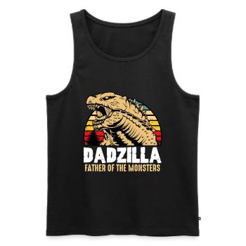 Dadzilla père papa cadeau fête des pères fils monstre - Débardeur bio Premium Homme - noir - Devant - AI Model Male 178 light (178cm)