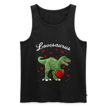lovesaurus dinosaure saint valentin - Débardeur bio Premium Homme - noir - Devant - AI Model Male 178 light (178cm)